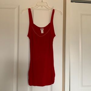 Cherry red BKE tank with ruched sides